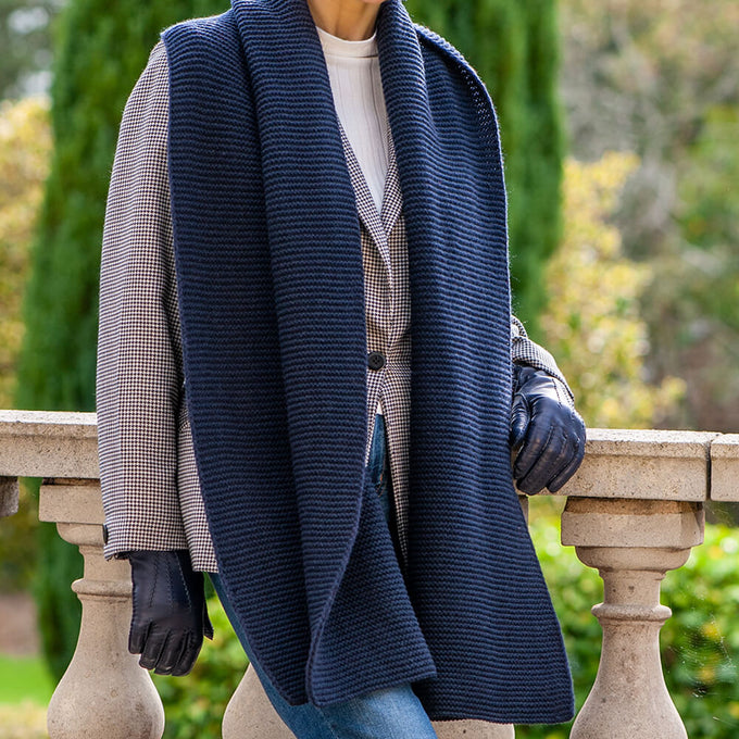 Superluxe Classic Navy Italian Cashmere Scarf