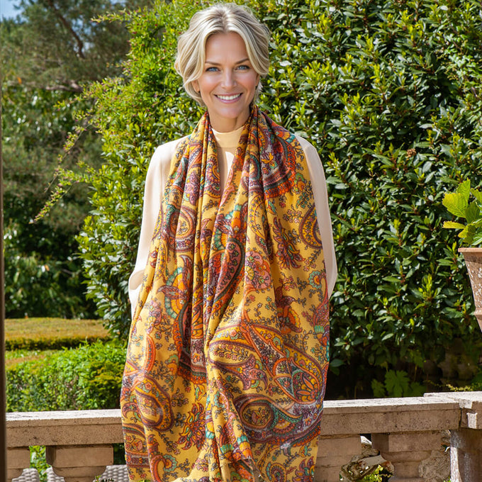 PRE ORDER: The Liberty ‘Florence Melody Trilogy - Yellow Cashmere and Silk Wrap