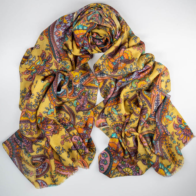 PRE ORDER: The Liberty ‘Florence Melody Trilogy - Yellow Cashmere and Silk Wrap