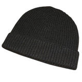 Black Cashmere Beanie Hat