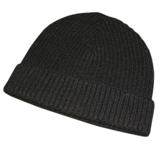 Black Cashmere Beanie Hat