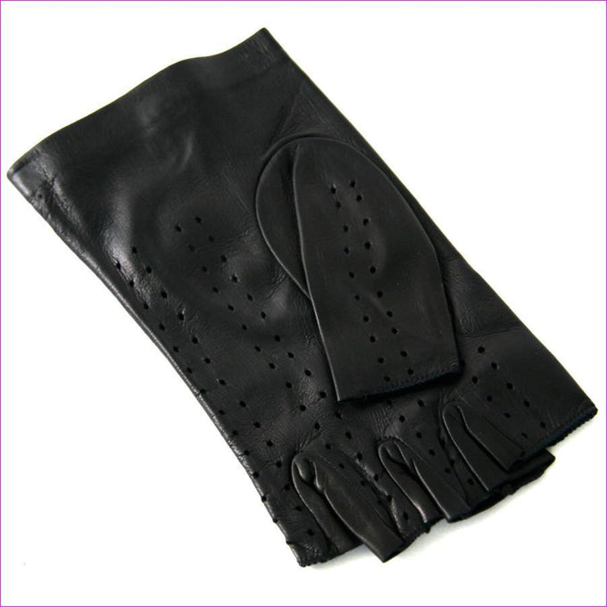 Ladies Black Leather Mittens