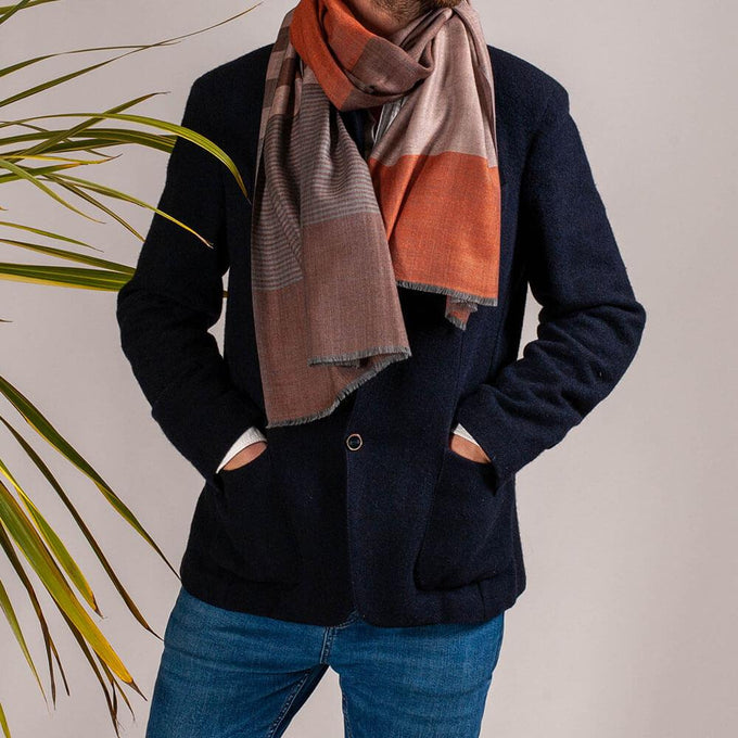 Montague Autumnal Wool and Silk Scarf