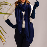 Long Navy Italian Cashmere Gloves