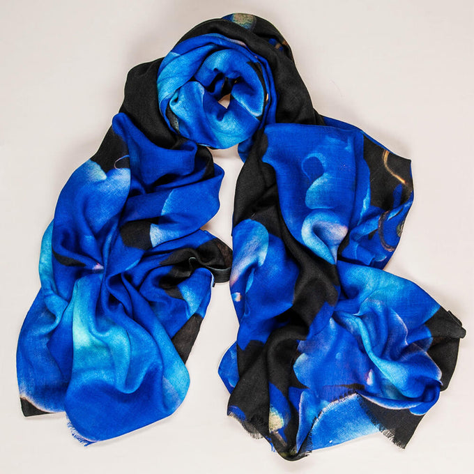 The Orchid Trilogy - Blue Orchid Cashmere and Silk Wrap