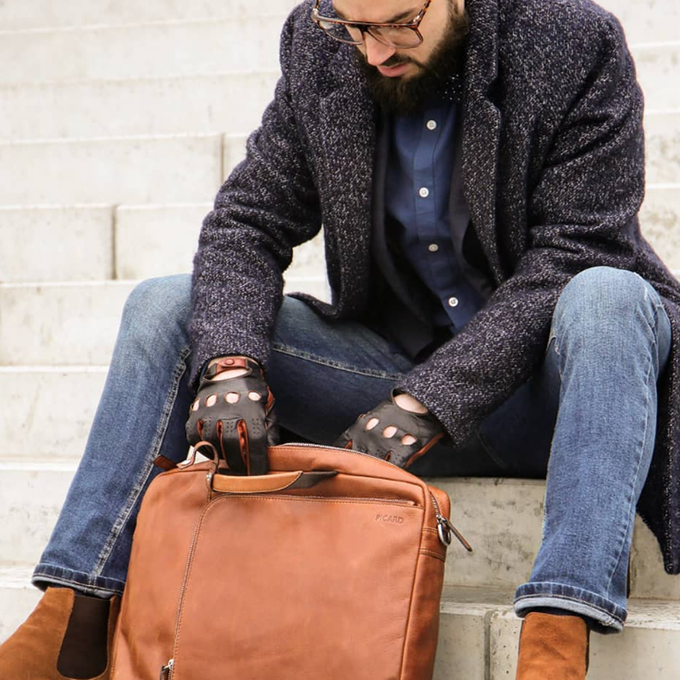 Black and Tan Leather Driving Gloves