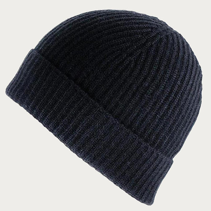 Black Cashmere Beanie Hat