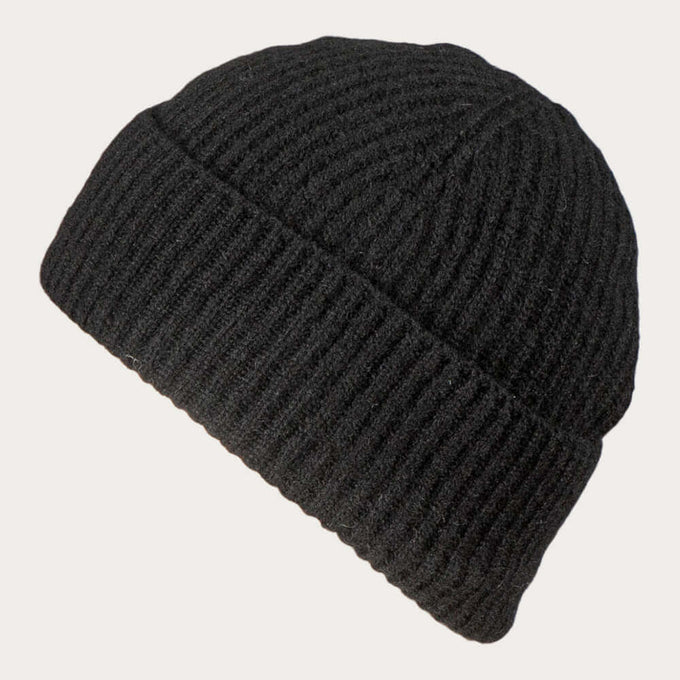 Black Cashmere Fisherman's Beanie