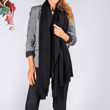 Classic Black Cashmere Shawl