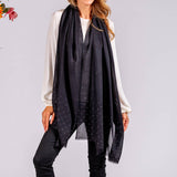 PRE ORDER: Swarovski Crystal Black Cashmere and Silk Wrap