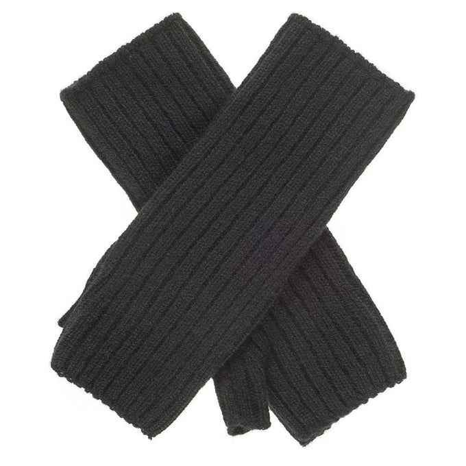 Black Mid Length Cashmere Wrist Warmers