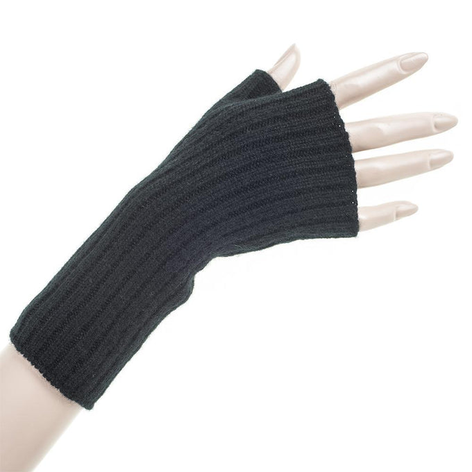 Black Mid Length Cashmere Wrist Warmers
