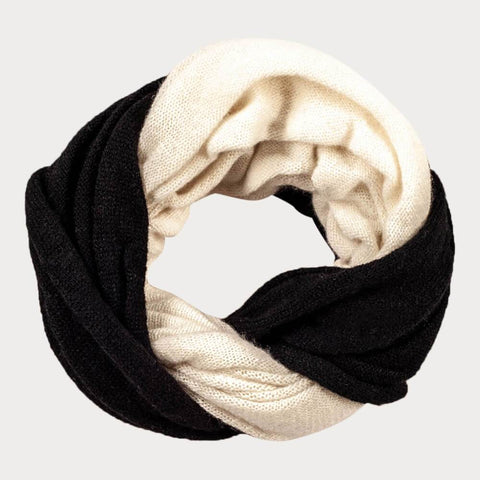 Black and Ivory Cashmere Snood