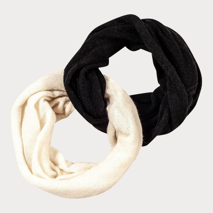 Black and Ivory Cashmere Snood