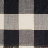 Black and Ivory Check Cashmere Ring Shawl