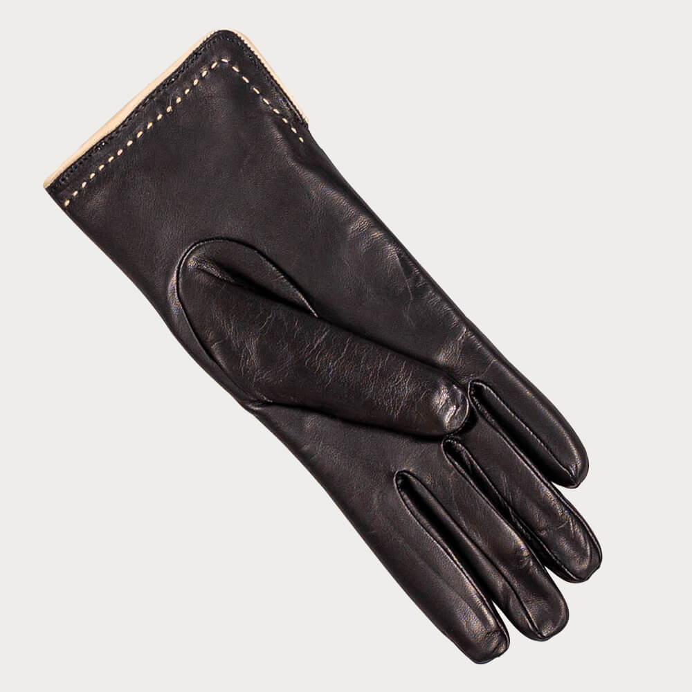 Carrin Lined Leather Gloves - Black