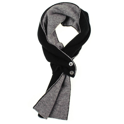 Black and Grey Cashmere Cravat Scarf