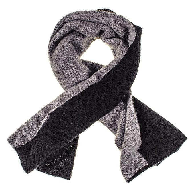 Black and Grey Double Faced Cashmere Neck Warmer