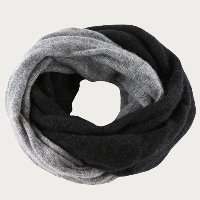 Black and Warm Grey Cashmere Snood