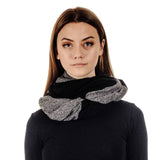 Black and Grey Melange Double Sided Cashmere Snood