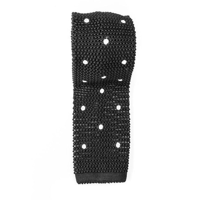 Oracle - Black Polka Dot Knitted Silk Tie
