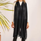 Black Lace Knit Cashmere Wrap