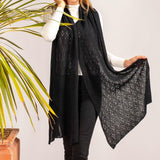 Black Lace Knit Cashmere Wrap