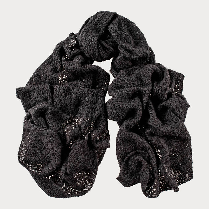 Black Lace Knit Cashmere Wrap