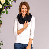 Black Double Size Knitted Cashmere Snood