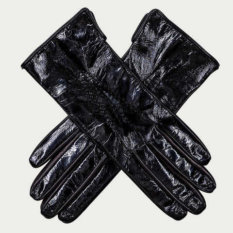 Black Patent Leather Gloves