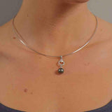 Nessa Tahitian Black Pearl and Sterling Silver Necklace