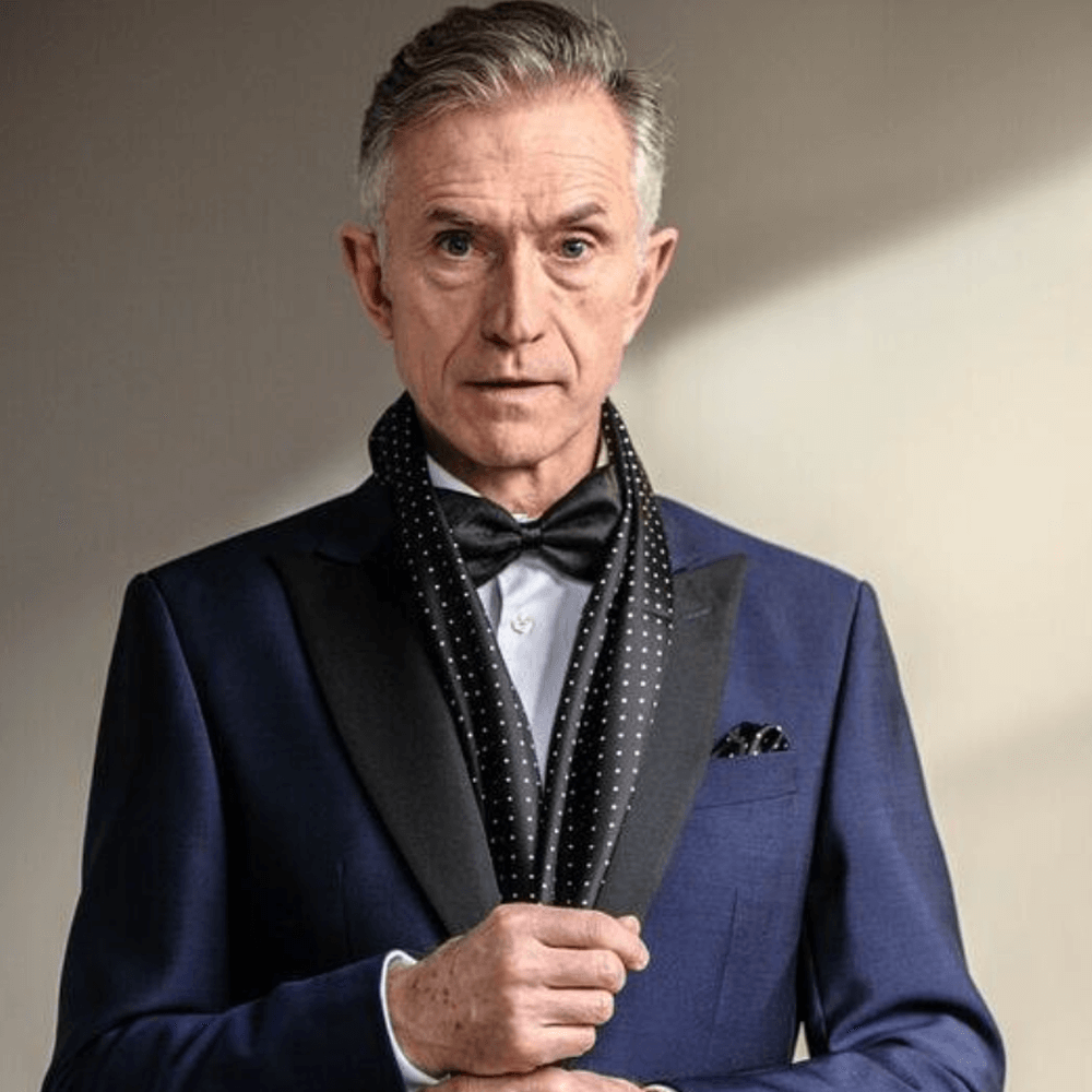 Men's Black and White Polka Dot Silk Scarf Black.co.uk