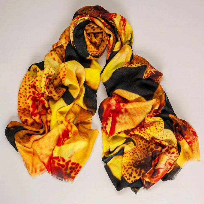 The Orchid Trilogy - Yellow Orchid Cashmere and Silk Wrap