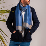 Oxford Pin Stripe Wool and Silk Scarf