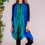 Emerald to Sapphire Cashmere and Silk Beach Wrap