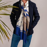 The Architecture Trio - Blue Metal Cashmere and Silk Scarf