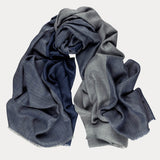 Haydon Navy and Grey Silk and Wool Scarf