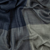 Haydon Navy and Grey Silk and Wool Scarf