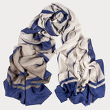 The Architecture Trio - Blue Metal Cashmere and Silk Scarf