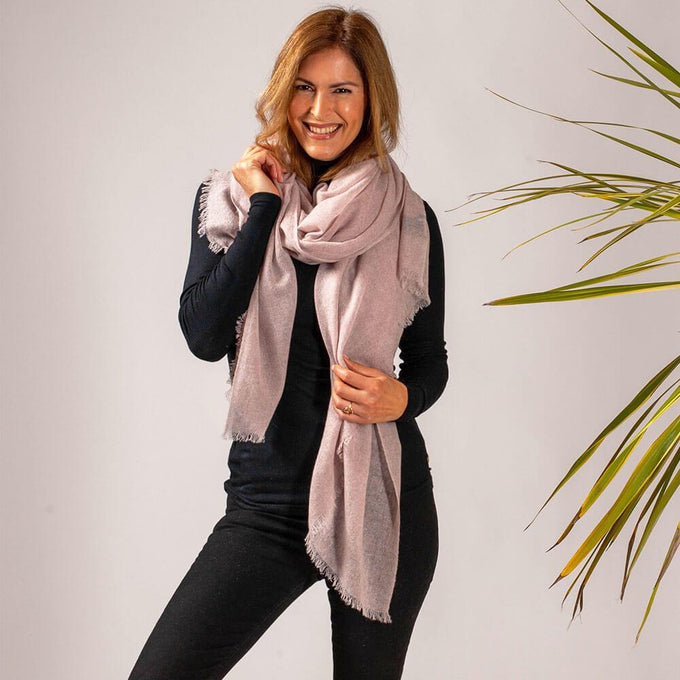 Blush Gossamer Cashmere Shawl