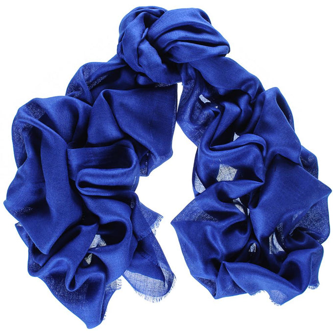 Sapphire Blue Cashmere and Silk Wrap