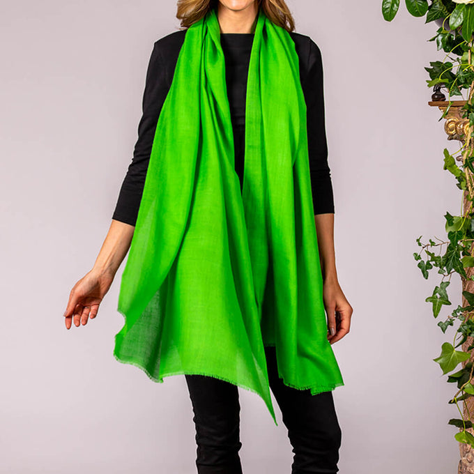 Garnet Green Cashmere and Silk Wrap