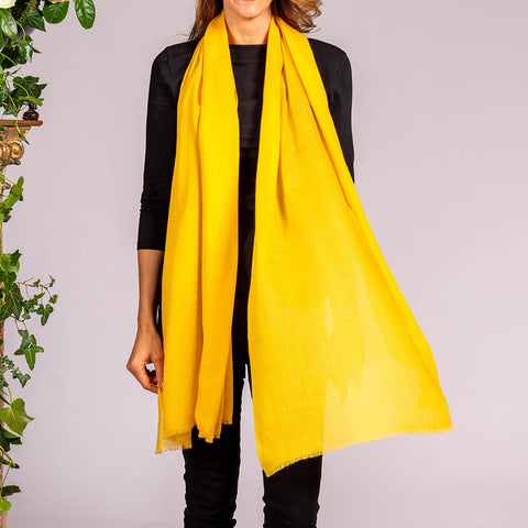 Mellow Yellow Cashmere and Silk Wrap