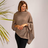 Light Brown Knitted Cashmere Poncho