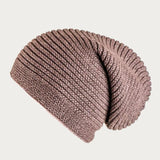 Brown Cashmere Slouch Beanie Hat