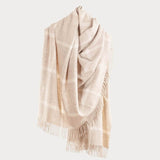 Natural and Ivory Merino Wool Blanket Scarf