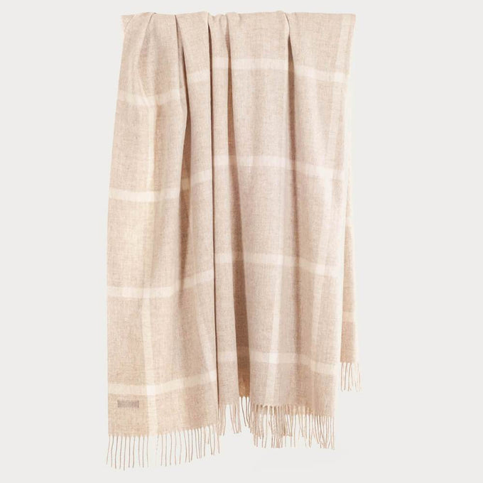 Natural and Ivory Merino Wool Blanket Scarf