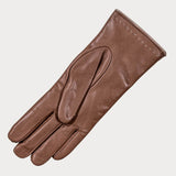 Camel and Cream Rabbit Fur Lined Leather Gloves