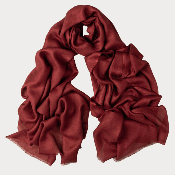 Burgundy Bloom Cashmere and Silk Wrap