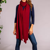 Oversized Burgundy Cashmere Knit Scarf